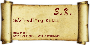 Sárváry Kitti névjegykártya